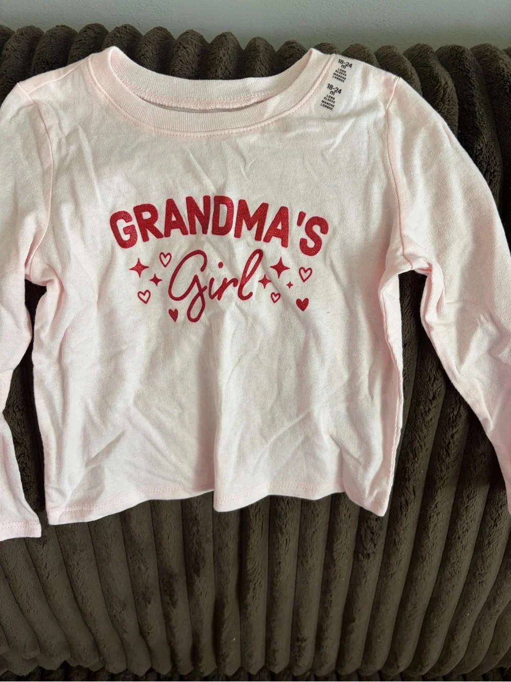 Pink 'Grandma's Girl' Long Sleeve Tee